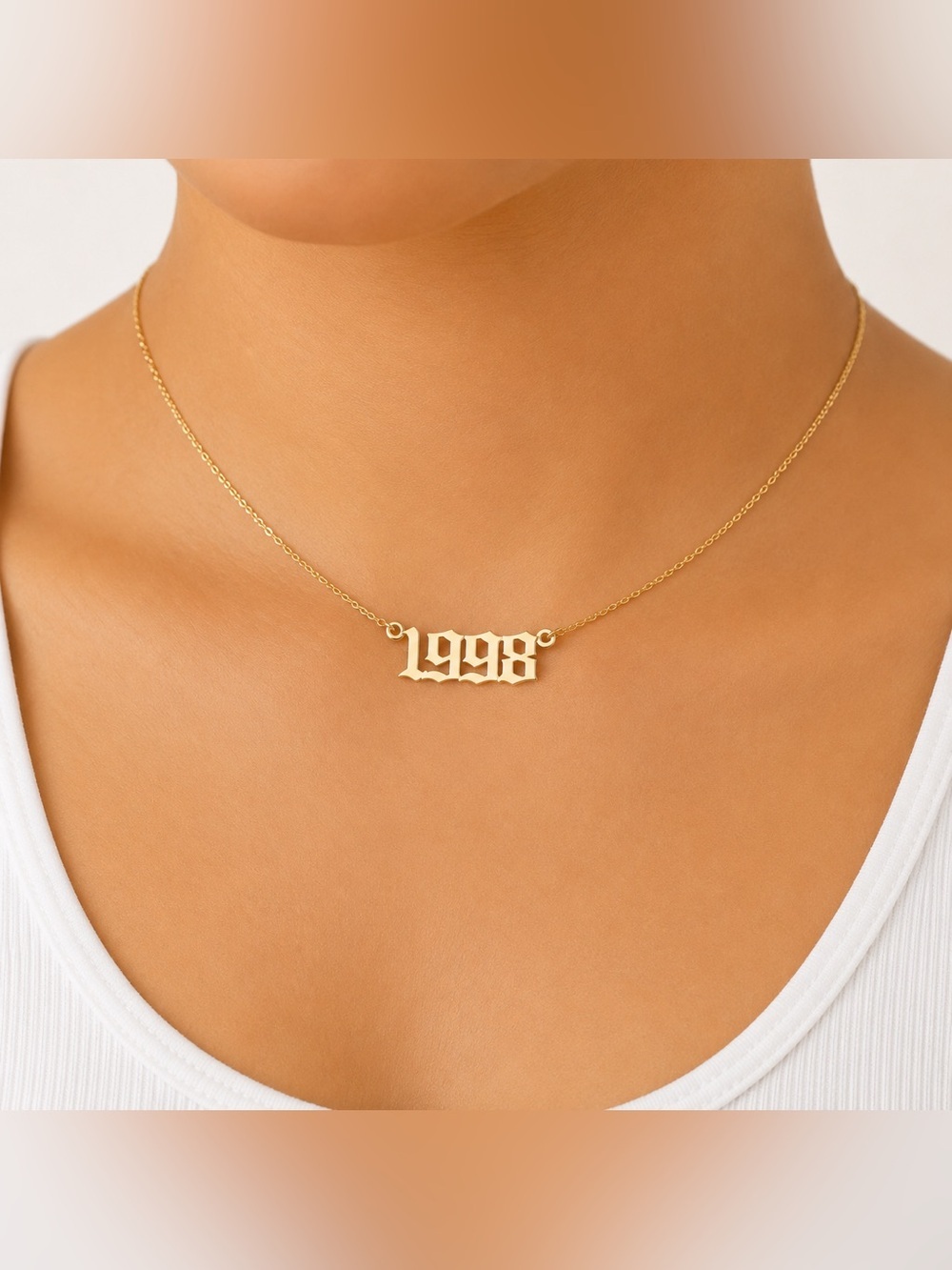 1998 Gold Birth Year Necklace - Personalized Women’s Jewelry